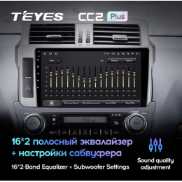 Штатная магнитола Teyes CC2 Plus 4/64 ГБ для Toyota Land Cruiser Prado 150 2013-2017 на Android 10.0