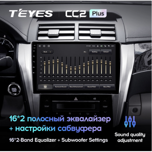 Штатная магнитола Teyes CC2 Plus 4/64 ГБ для Toyota Camry V50 2011-2014 на Android 10.0