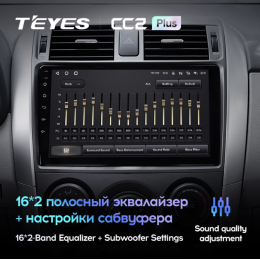 Штатная магнитола Teyes CC2 Plus 4/64 ГБ для Toyota Corolla X (E140, E150) 2006-2013 на Android 10.0