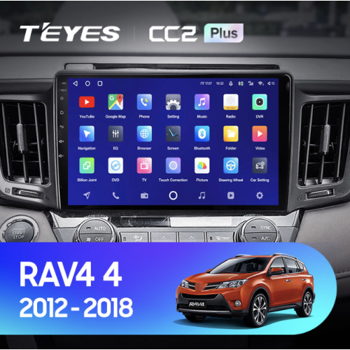 Штатная магнитола Teyes CC2 Plus 4/64 ГБ для Toyota RAV4 (CA40) 2013-2019 на Android 10.0
