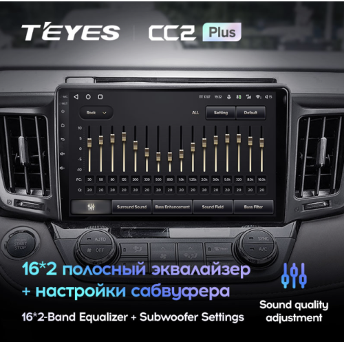 Штатная магнитола Teyes CC2 Plus 4/64 ГБ для Toyota RAV4 (CA40) 2013-2019 на Android 10.0