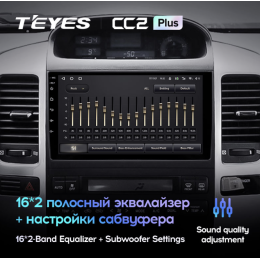 Штатная магнитола Teyes CC2 Plus 4/64 ГБ для Toyota Land Cruiser Prado 120 2002-2009 на Android 10.0