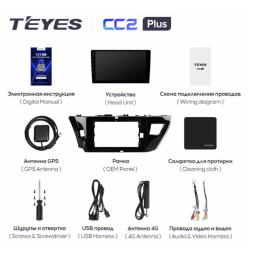 Штатная магнитола Teyes CC2 Plus 4/64 ГБ для Toyota Corolla XI 2013-2015 на Android 10.0