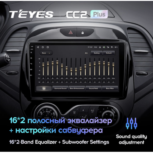 Автомагнитола Teyes CC2 Plus 4/64 ГБ для Renault Kaptur 2016-2020 кондиционер на Android 10.0