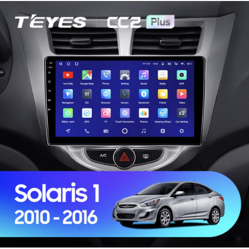 Штатная магнитола Teyes CC2 Plus 4/64 ГБ для Hyundai Solaris I 2011-2017 на Android 10.0
