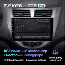 Штатная магнитола Teyes CC2 Plus 4/64 ГБ для Hyundai Solaris I 2011-2017 на Android 10.0