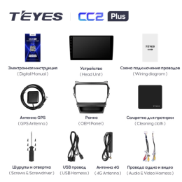 Штатная магнитола Teyes CC2 Plus 4/64 ГБ для Hyundai Santa Fe III 2012-2019 на Android 10.0