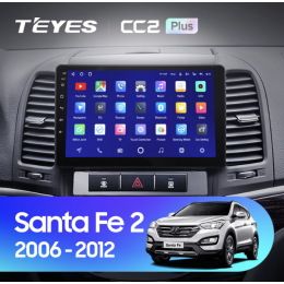 Штатная магнитола Teyes CC2 Plus 4/64 ГБ для Hyundai Santa Fe III 2005-2012 на Android 10.0