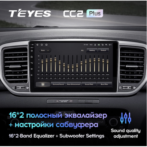 Штатная магнитола Teyes CC2 Plus 4/64 ГБ для KIA Sportage IV 2018-2022 на Android 10.0