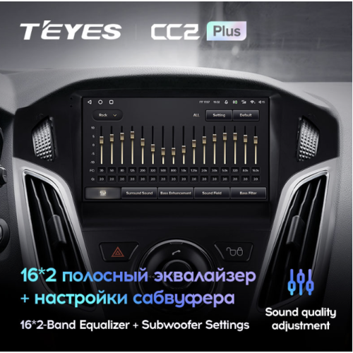 Штатная магнитола Teyes CC2 Plus 4/64 ГБ для Ford Focus 3 (2015+) на Android 10.0