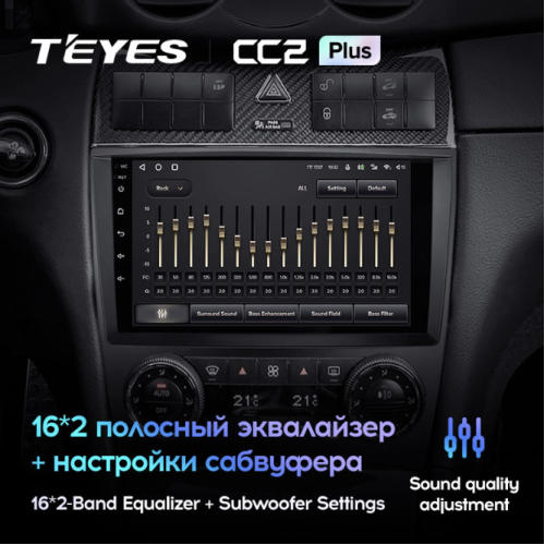 Штатная магнитола Teyes CC2 Plus 4/64 ГБ для Mercedes Benz C-class (W203) 2004-2008 на Android 10.0