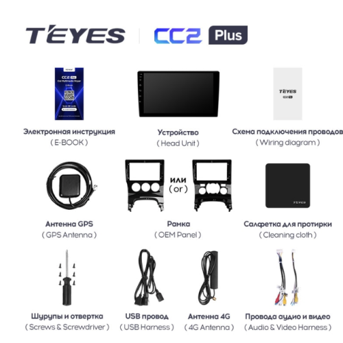 Штатная магнитола Teyes CC2 Plus 4/64 ГБ для Peugeot 3008 I, 5008 I 2009-2016 кондиционер на Android 10.0