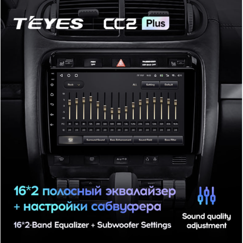 Штатная магнитола Teyes CC2 Plus 4/64 ГБ для Porsche Cayenne I (955) 2002-2006 на Android 10.0