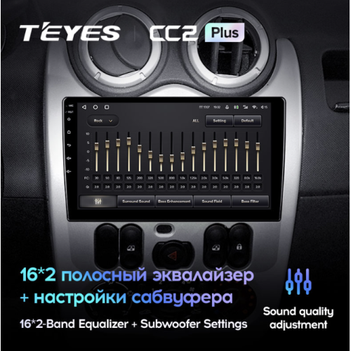 Штатная магнитола Teyes CC2 Plus 4/64 ГБ для Renault Logan, Sandero 2009-2013 на Android 10.0