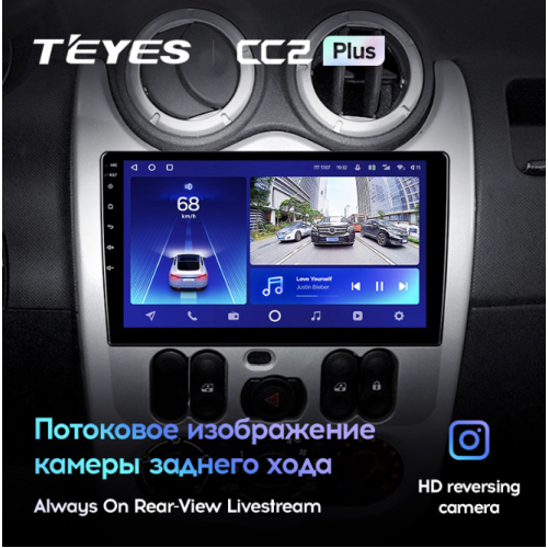Штатная магнитола Teyes CC2 Plus 4/64 ГБ для Renault Logan, Sandero 2009-2013 на Android 10.0