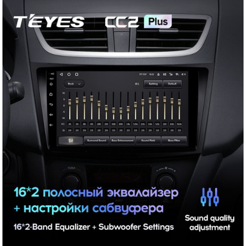 Штатная магнитола Teyes CC2 Plus 4/64 ГБ для Suzuki Swift IV 2011-2017 на Android 10.0