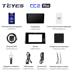 Штатная магнитола Teyes CC2 Plus 4/64 ГБ для Toyota RAV4 (XA50) 2018-2024 на Android 10.0