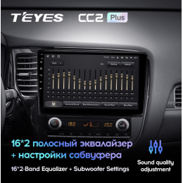 Штатная магнитола Teyes CC2 Plus 4/64 ГБ для Mitsubishi Outlander III 2019-2024 на Android 10.0