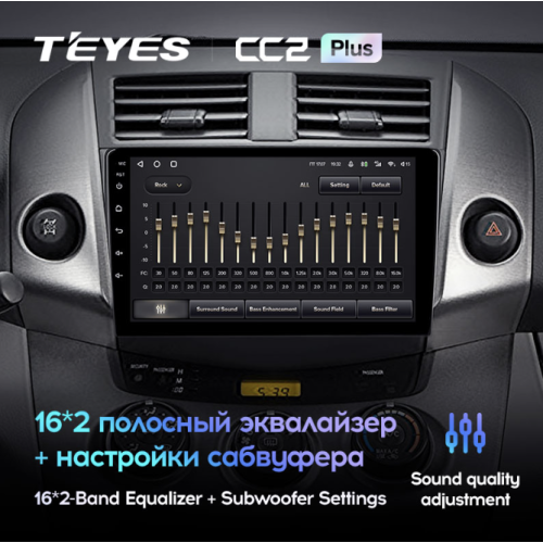 Головное устройство Teyes CC2 Plus 4/64 ГБ для Toyota RAV4 (XA30) 2006-2013 на Android 10.0
