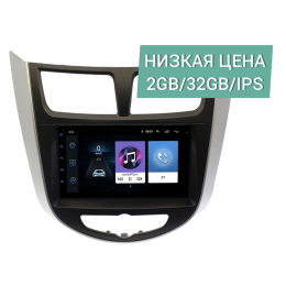 Штатная магнитола Wide Media LC7129ON-2/32 для Hyundai Solaris 2011 - 2017 на Android 8.0