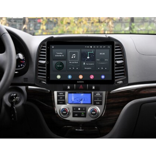 Штатная магнитола CarMedia OL-9717-RL TESLA (вертикально-поворотный экран) для Hyundai Santa Fe II 2005-2012 на Android 10.0