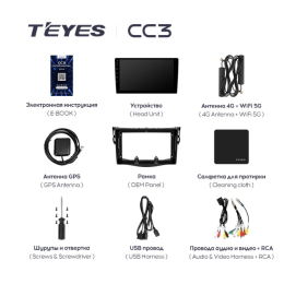 Автомагнитола Teyes CC3 6/128 ГБ для Toyota RAV4 (XA30) 2006-2013 на Android 10.0