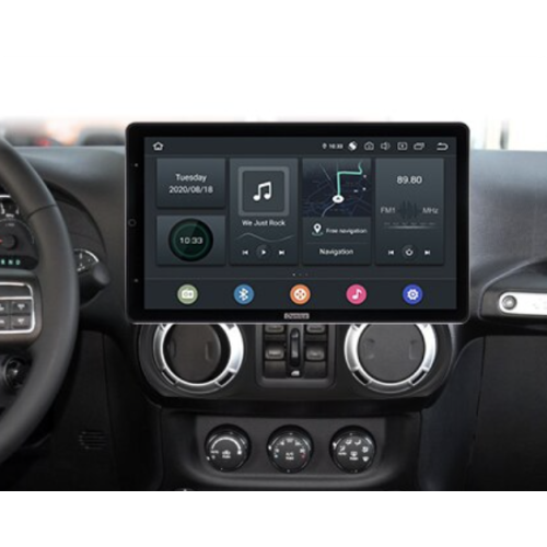 Штатная магнитола CarMedia OL-1258-1-RLX TESLA (вертикально-поворотный экран) для JEEP Wrangler 2007-2017 на Android 10.0