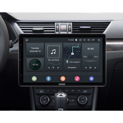 Штатная магнитола CarMedia OL-1917-RLX TESLA (вертикально-поворотный экран) для Skoda Superb III 2015-2024 на Android 10.0