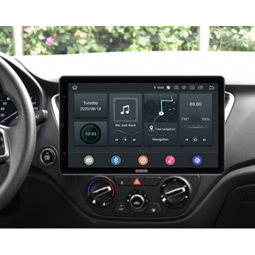 Штатная магнитола CarMedia OL-9710-RLX TESLA (вертикально-поворотный экран) для Hyundai Solaris II 2017-2020 на Android 10.0