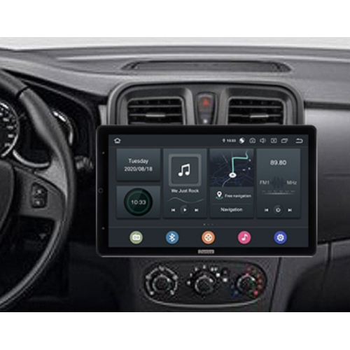 Штатная магнитола CarMedia OL-9945-RLX TESLA (вертикально-поворотный экран) для Renault Logan II, Sandero II 2013-2022 на Android 10.0