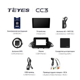 Штатная магнитола Teyes CC3 6/128 ГБ для Ford Kuga II 2013-2019 на Android 10.0