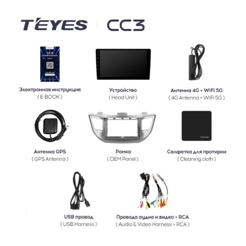 Штатная магнитола Teyes CC3 4/64 ГБ для Hyundai Tucson III 2015-2018 на Android 10.0