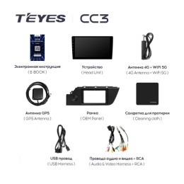 Штатная магнитола Teyes CC3 3/32 GB для KIA Rio IV 2020-2023 на Android 10.0