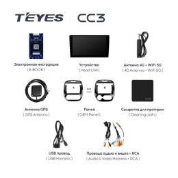 Автомагнитола Teyes CC3 6/128 ГБ для Renault Kaptur 2016-2020 кондиционер на Android 10.0