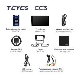 Штатная магнитола Teyes CC3 4/64 ГБ для Skoda Octavia II (A5) 2004-2013 на Android 10.0