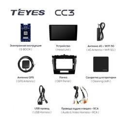 Штатная магнитола Teyes CC3 6/128 ГБ для Suzuki Vitara IV 2014-2024 на Android 10.0