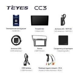Штатная магнитола Teyes CC3 4/64 ГБ для Volkswagen Golf 7 2013-2019 на Android 10.0