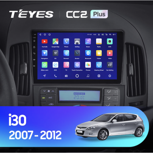 Автомагнитола Teyes CC2 Plus 6/128 ГБ для Hyundai i30 2008-2011 (климат) на Android 10.0
