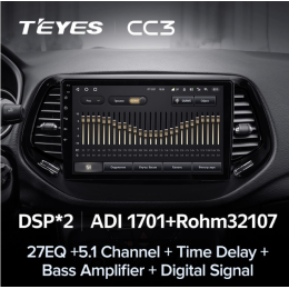 Штатная магнитола Teyes CC3 3/32 ГБ для Jeep Compass II 2017-2024 на Android 10.0