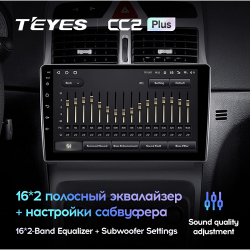 Штатная магнитола Teyes CC2 Plus 3/32 ГБ для Peugeot 307 I 2001-2008 на Android 10.0