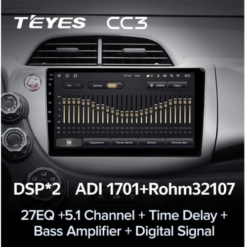 Штатная магнитола Teyes CC3 3/32 GB для Honda Fit 2007-2014 на Android 10.0
