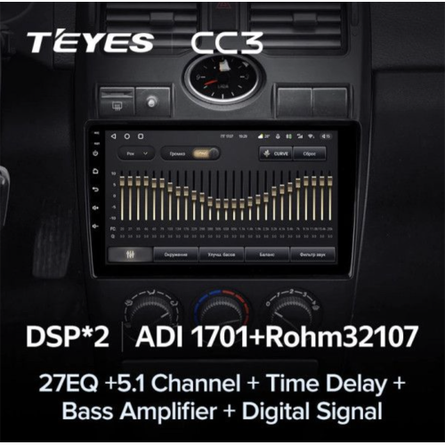 Штатная магнитола Teyes CC3 4/64 GB для Lada Priora 2007-2013 Серебро/Черная на Android 10.0