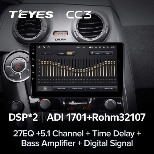 Штатная магнитола Teyes CC3 4/64 GB для Ssang Yong Kyron 2005-2015 на Android 10.0