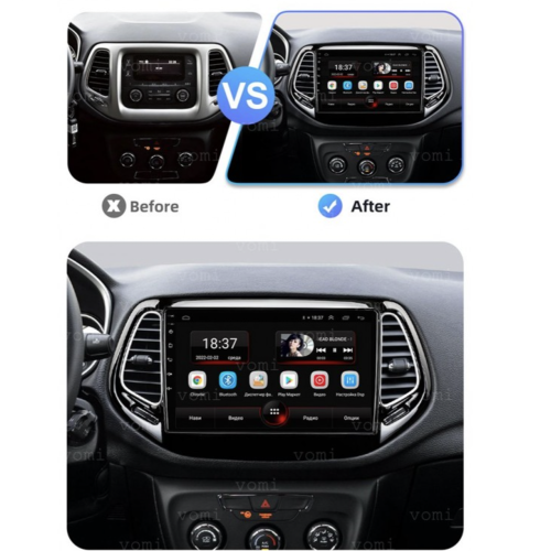 Штатная магнитола Vomi AK458R10-MTK для Jeep Compass II 2017-2024 на Android 10.0