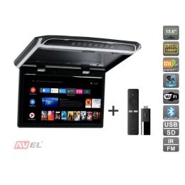 Потолочный монитор на Android AVS1507MPP (черный) + Xiaomi Mi TV Stick + AV1252DC