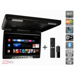 Потолочный монитор на Android AVS2020MPP (черный) + Xiaomi Mi TV Stick + AV1252DC