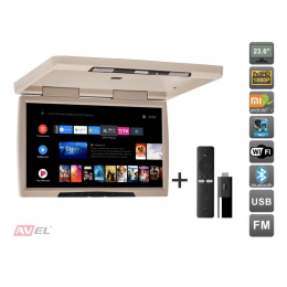 Потолочный монитор на Android AVS2230MPP (бежевый) + Xiaomi Mi TV Stick + AV1252DC
