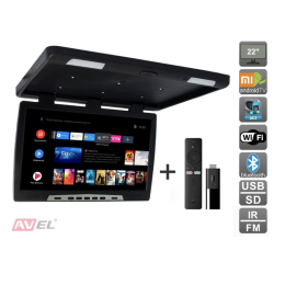 Потолочный монитор на Android AVS2220MPP (черный) + Xiaomi Mi TV Stick + AV1252DC
