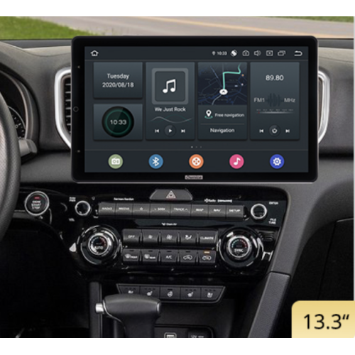Штатная магнитола CarMedia OL-9780-1-RLX TESLA (вертикально-поворотный экран) для Kia Sportage IV 2018-2022 серебро на Android 10.0