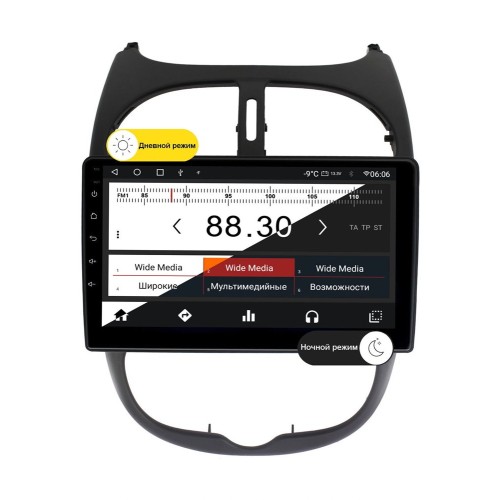 Wide Media MT9117QT-2/32 для Peugeot 206 1998-2012 на Android 10.0